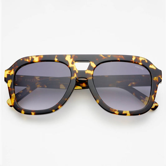 Voyager Acetate Oversized Aviator - Yellow tortoise