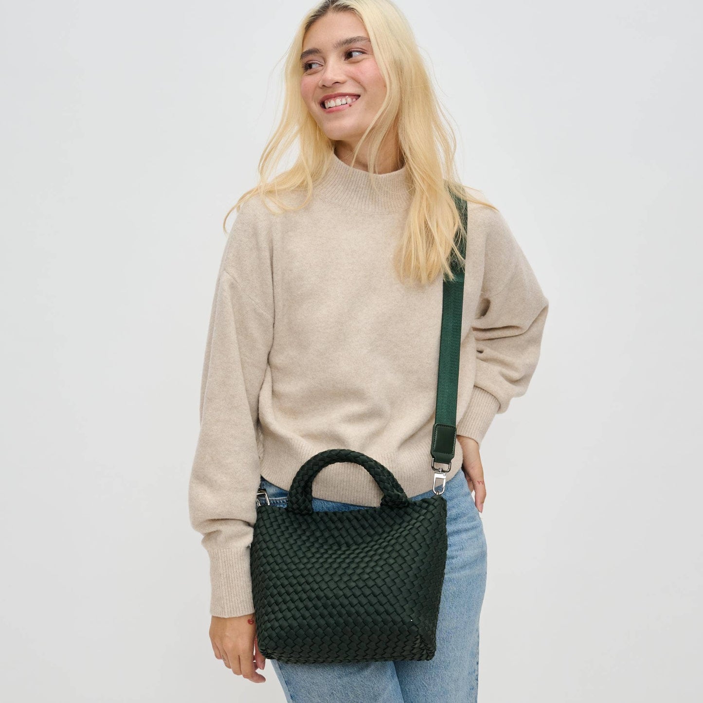 Sky's The Limit - Small Woven Neoprene Crossbody: Chocolate