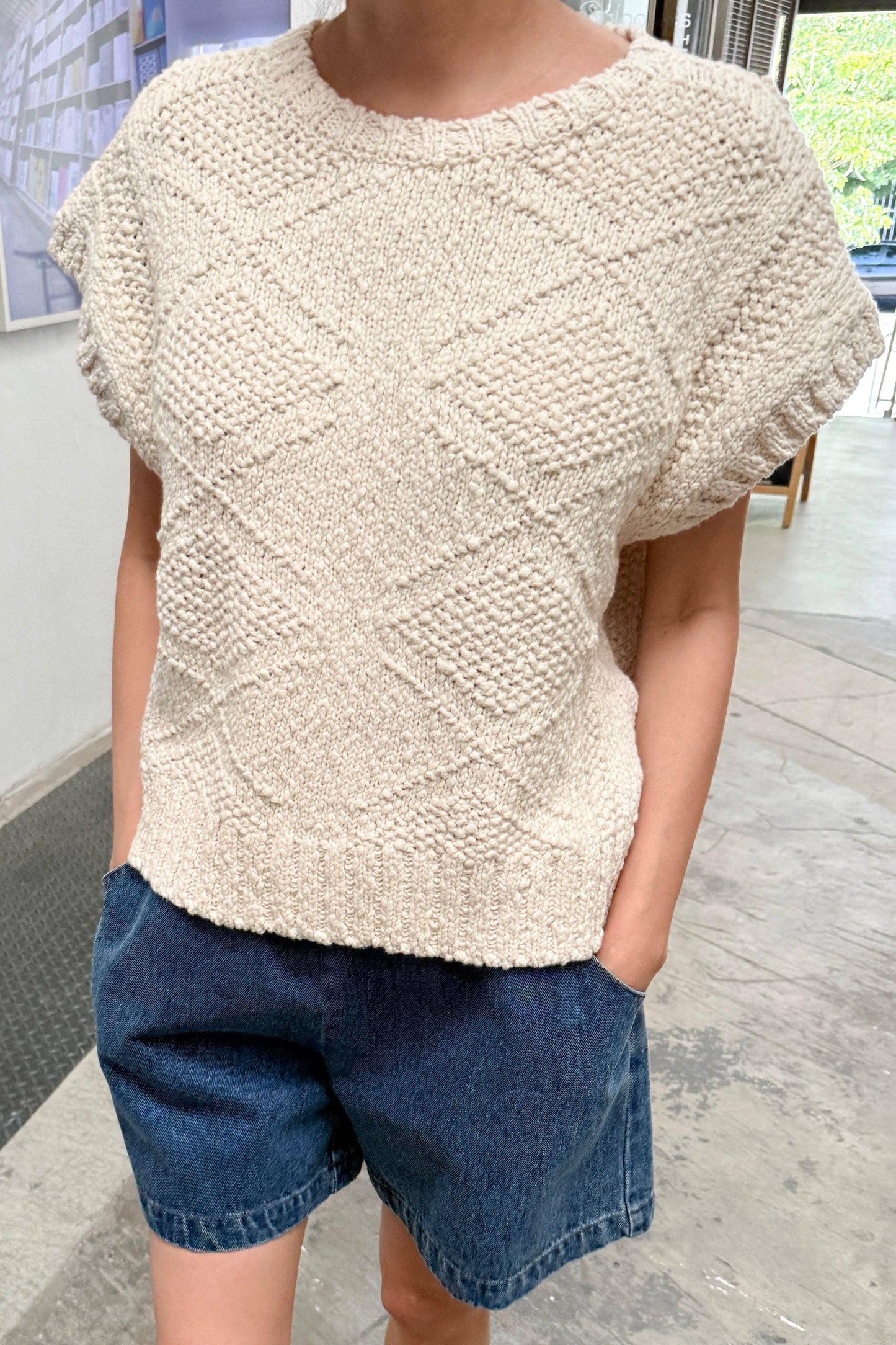 Alden Cotton Sweater: Naturel