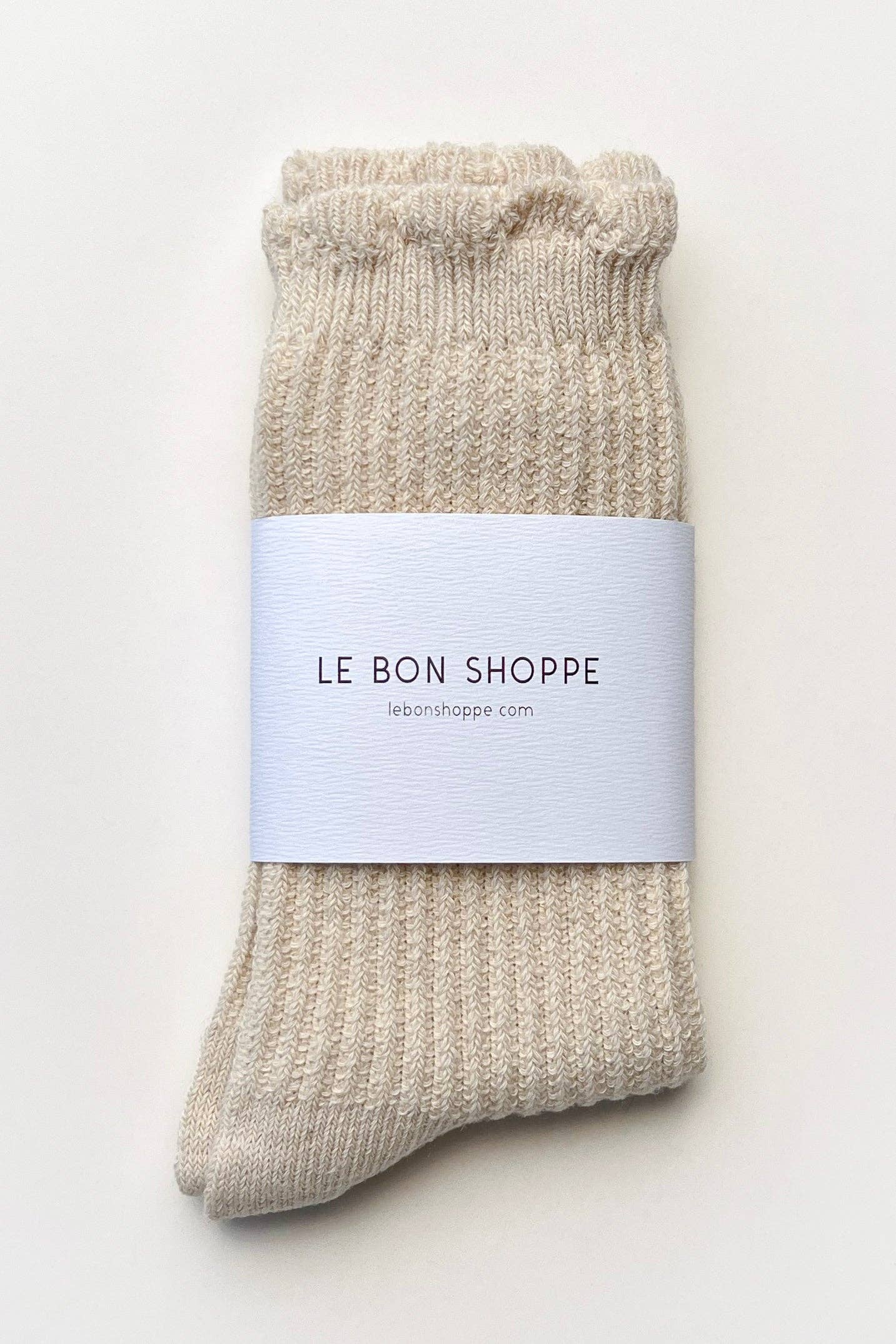 Linen Scallop Socks - Naturel (COMING SHORTLY)