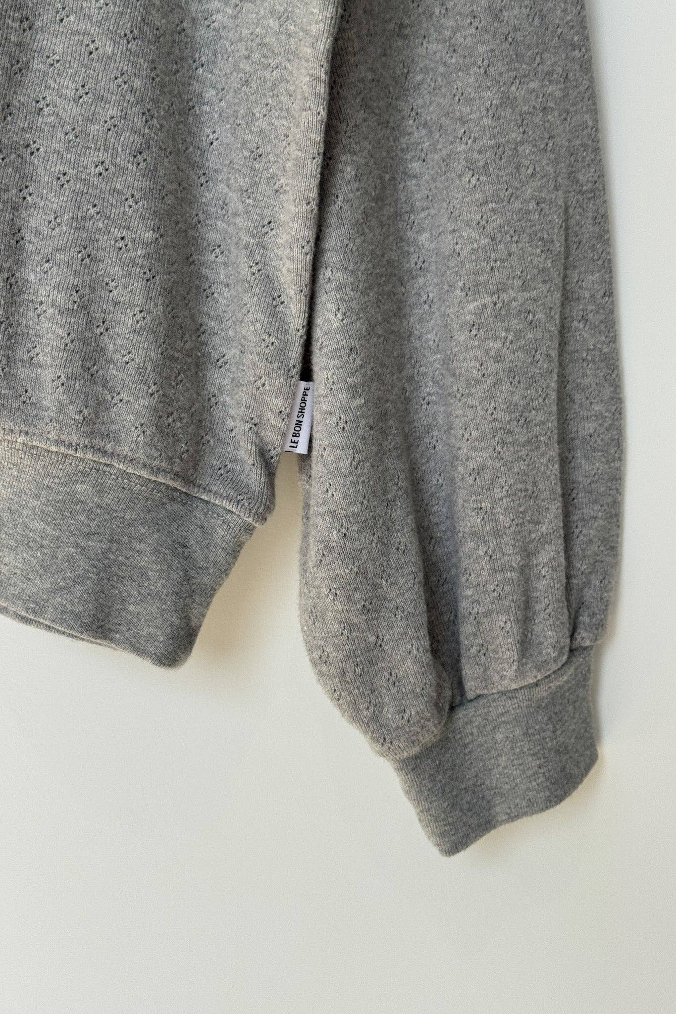 Pointelle Core Sweatshirt - Melange Grey