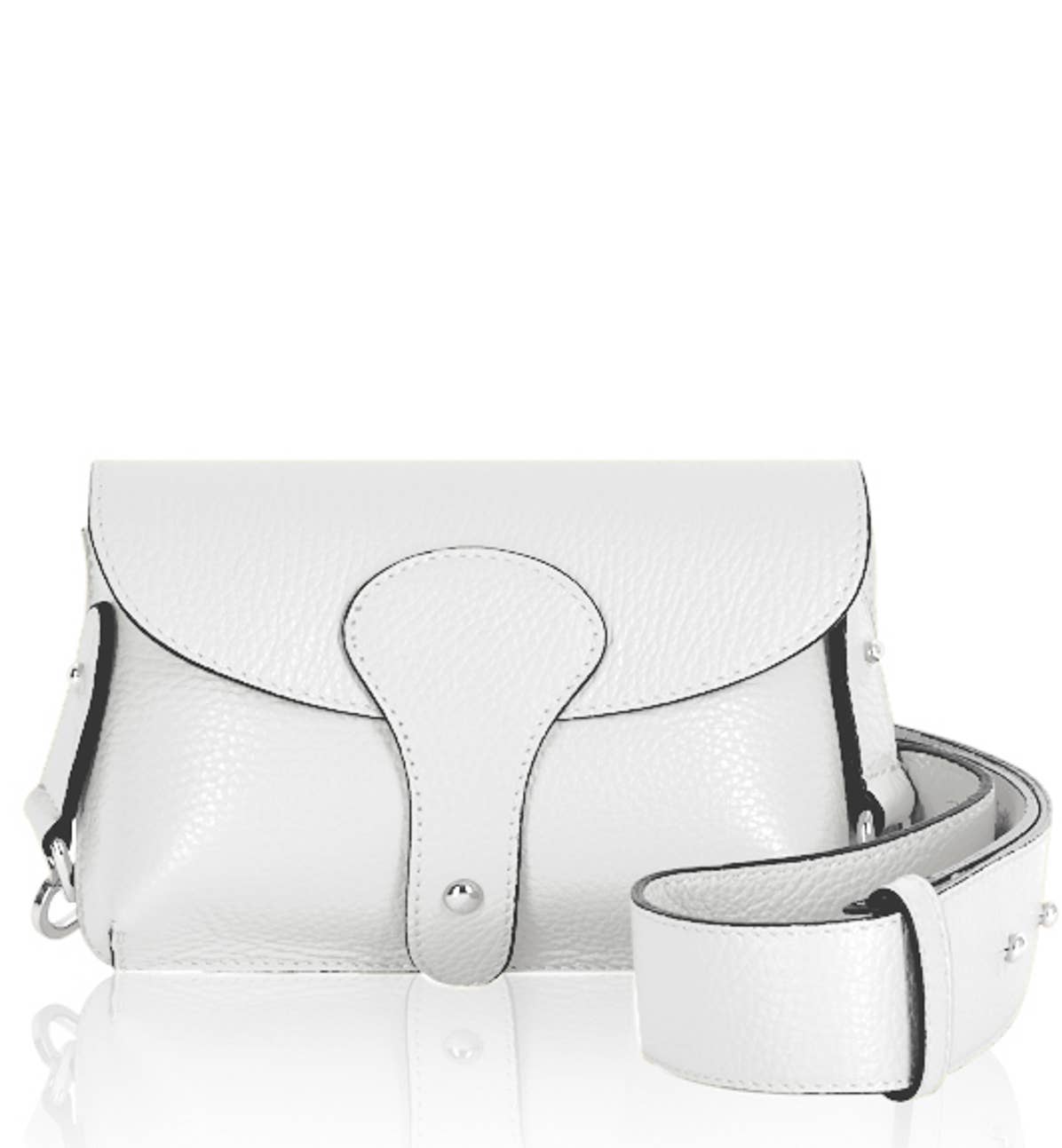 Italian Leather Saddle Bag -Medium: Black