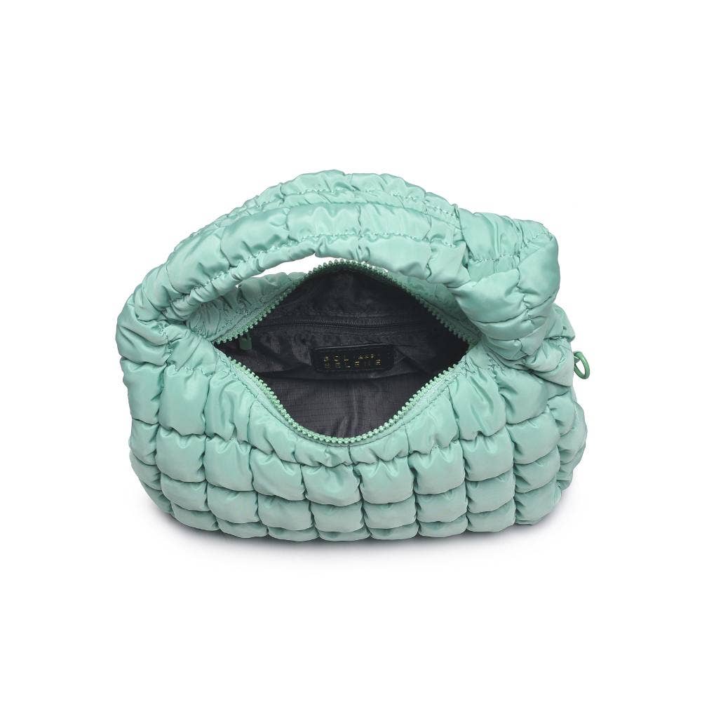 Radiance Quilted Puffer Nylon Crossbody: Pistachio