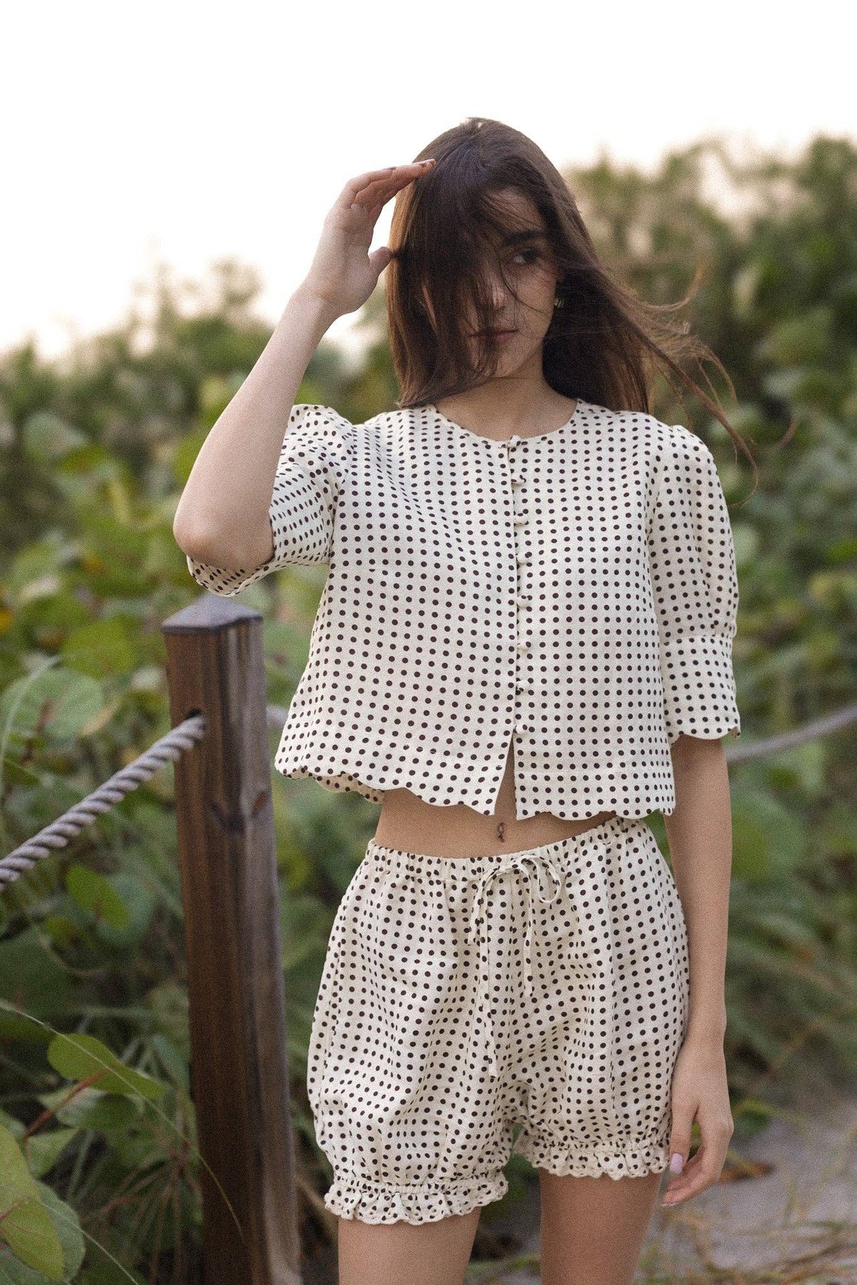 Scalloped Top - Polka Dot