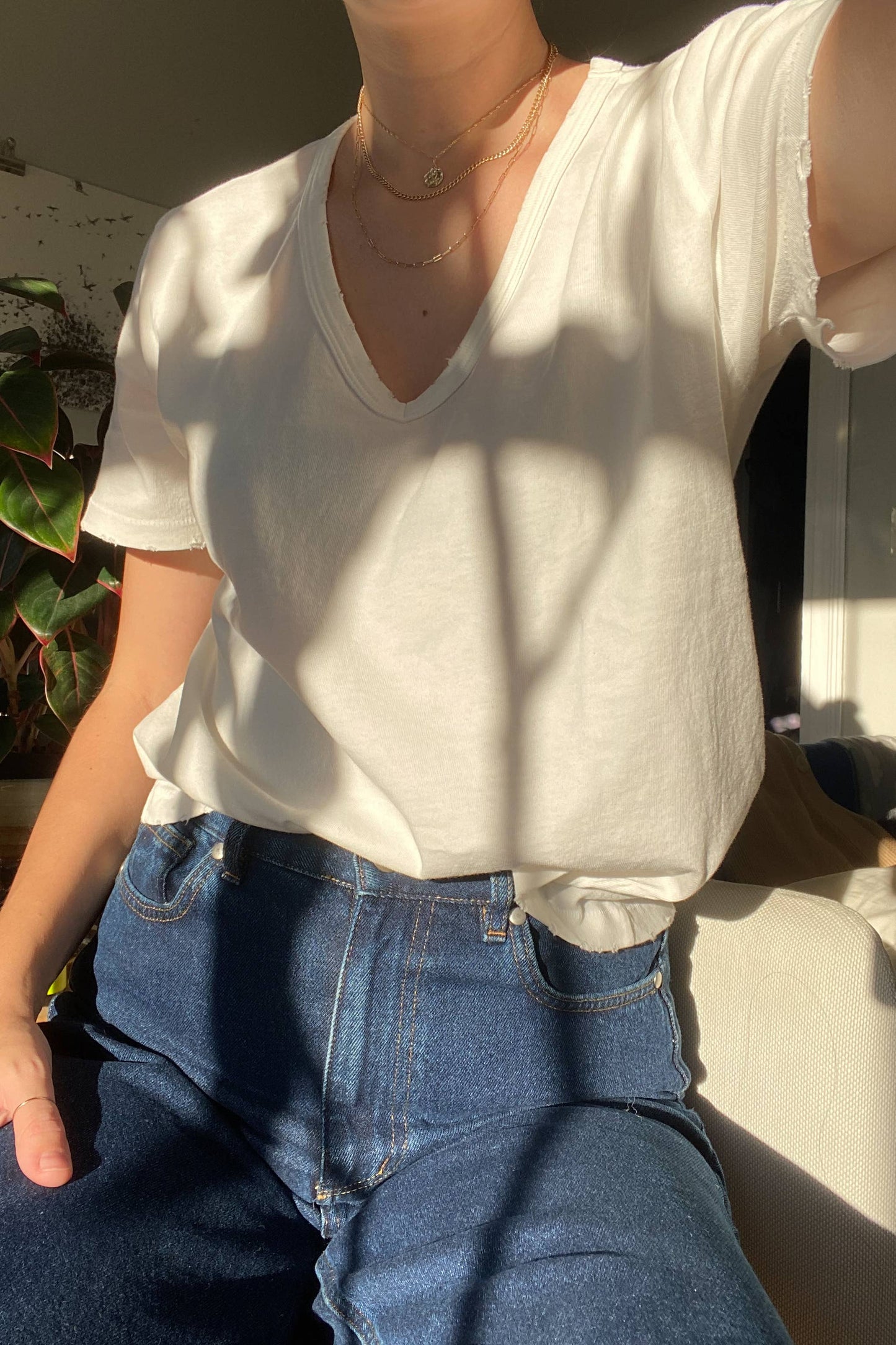Organic Cotton La Vie Tee: Vintage White