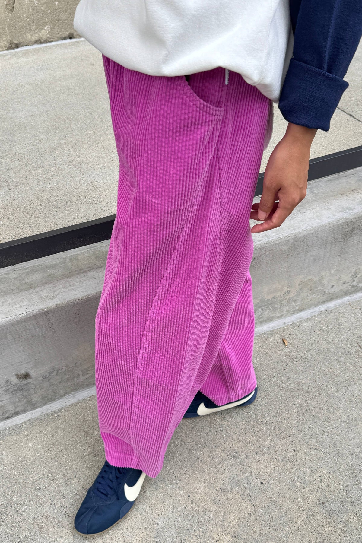 Soft Corduroy Arc Pants - Lilac