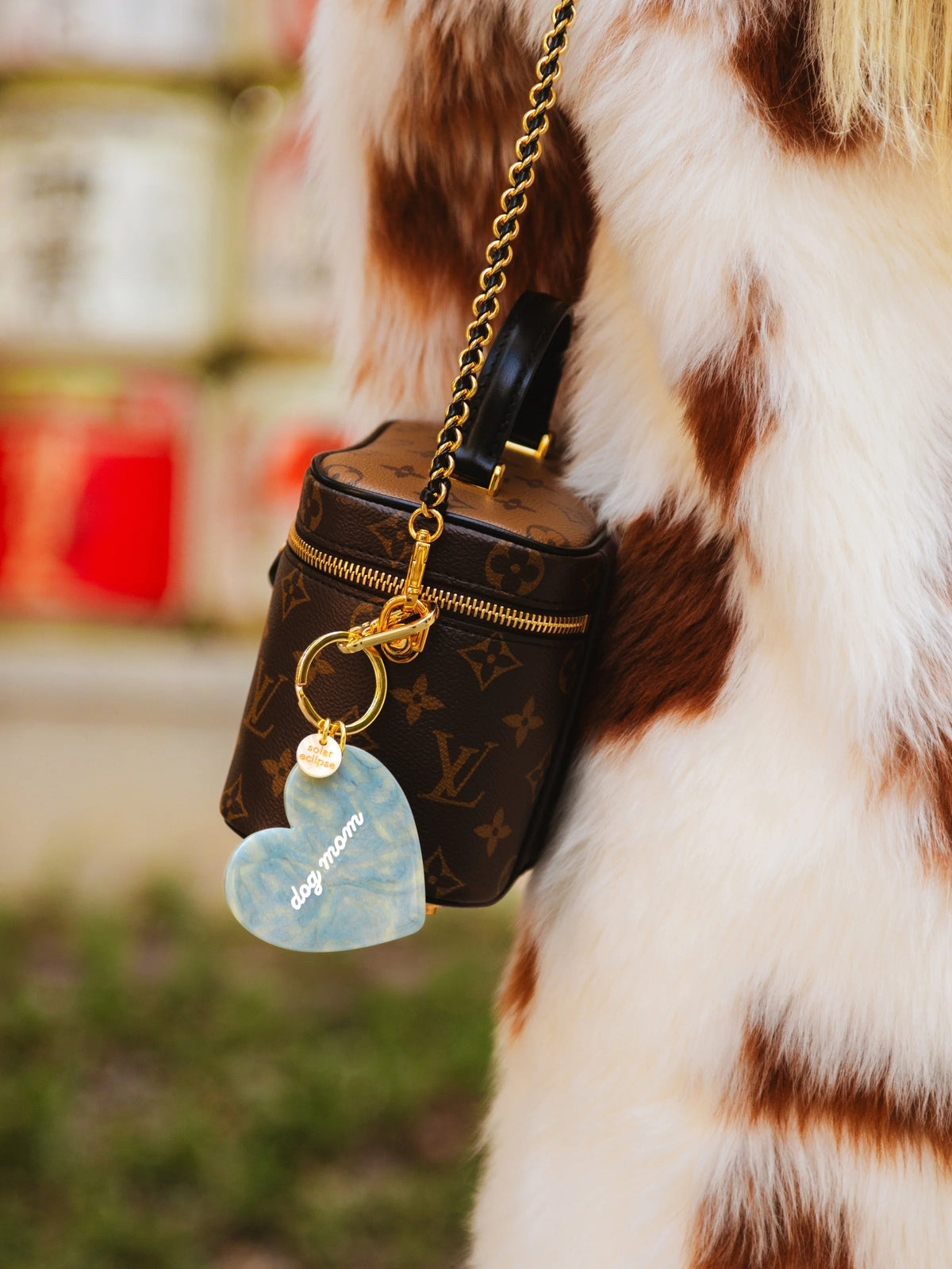 Hand-Painted Dog Mom Bag Charm + Keychain | Eco-Friendly