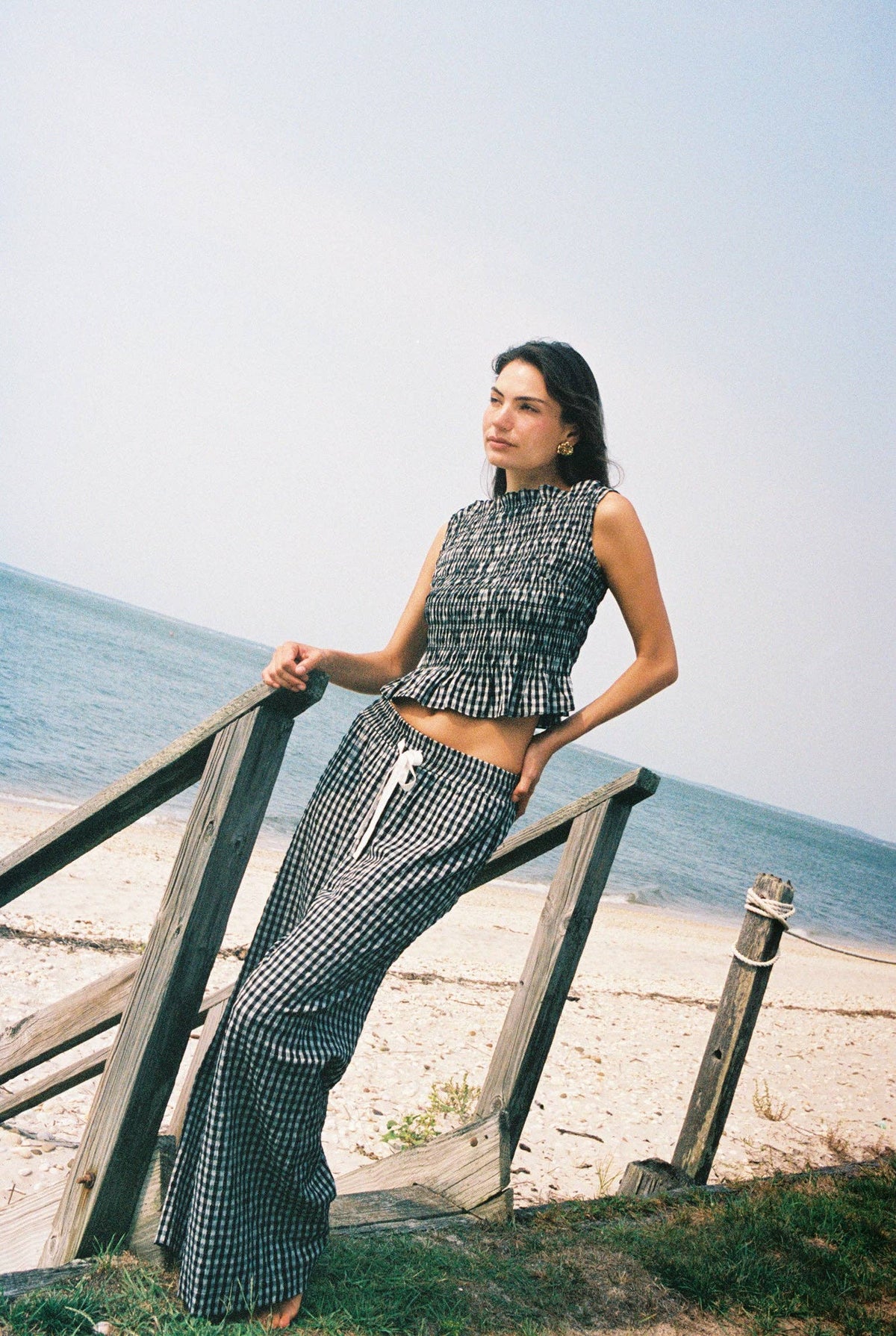 Elle Top - Black/White Check