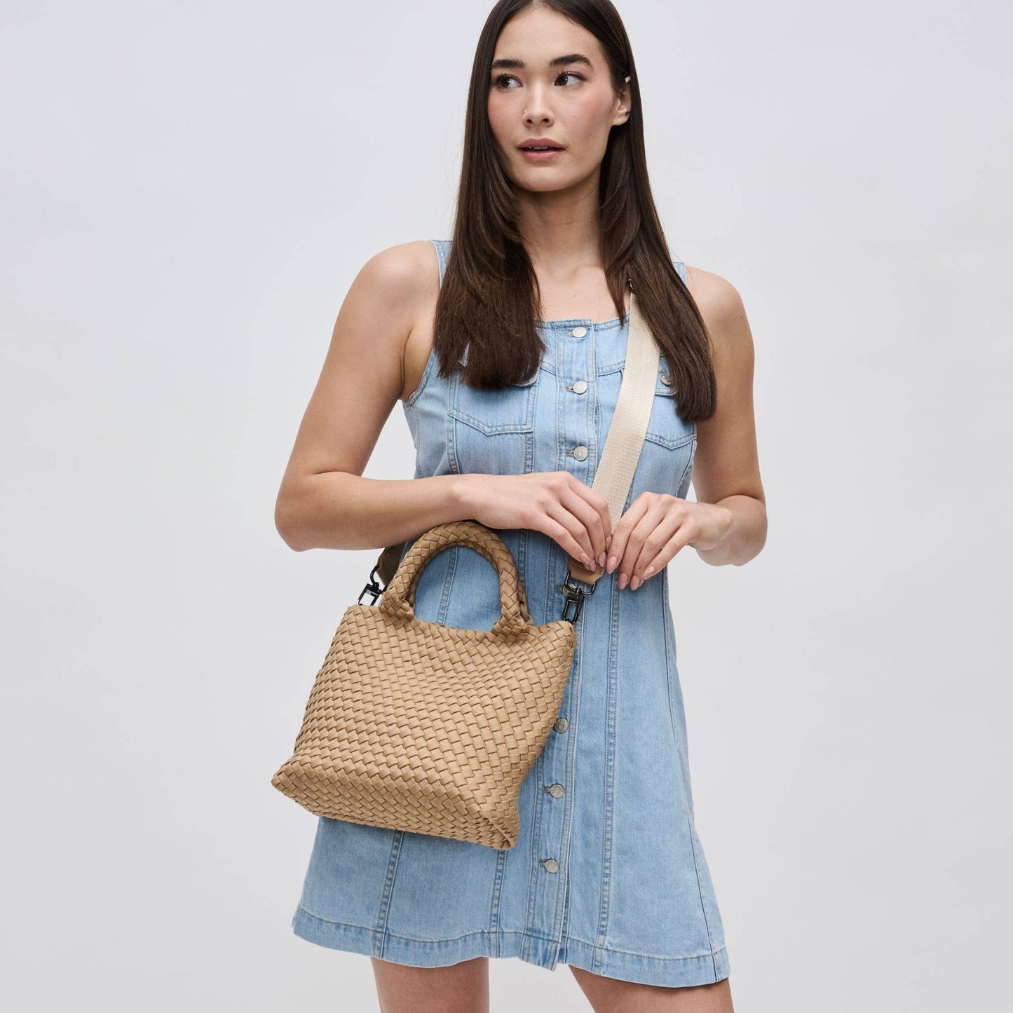 Sky's The Limit - Small Woven Neoprene Crossbody: Chocolate