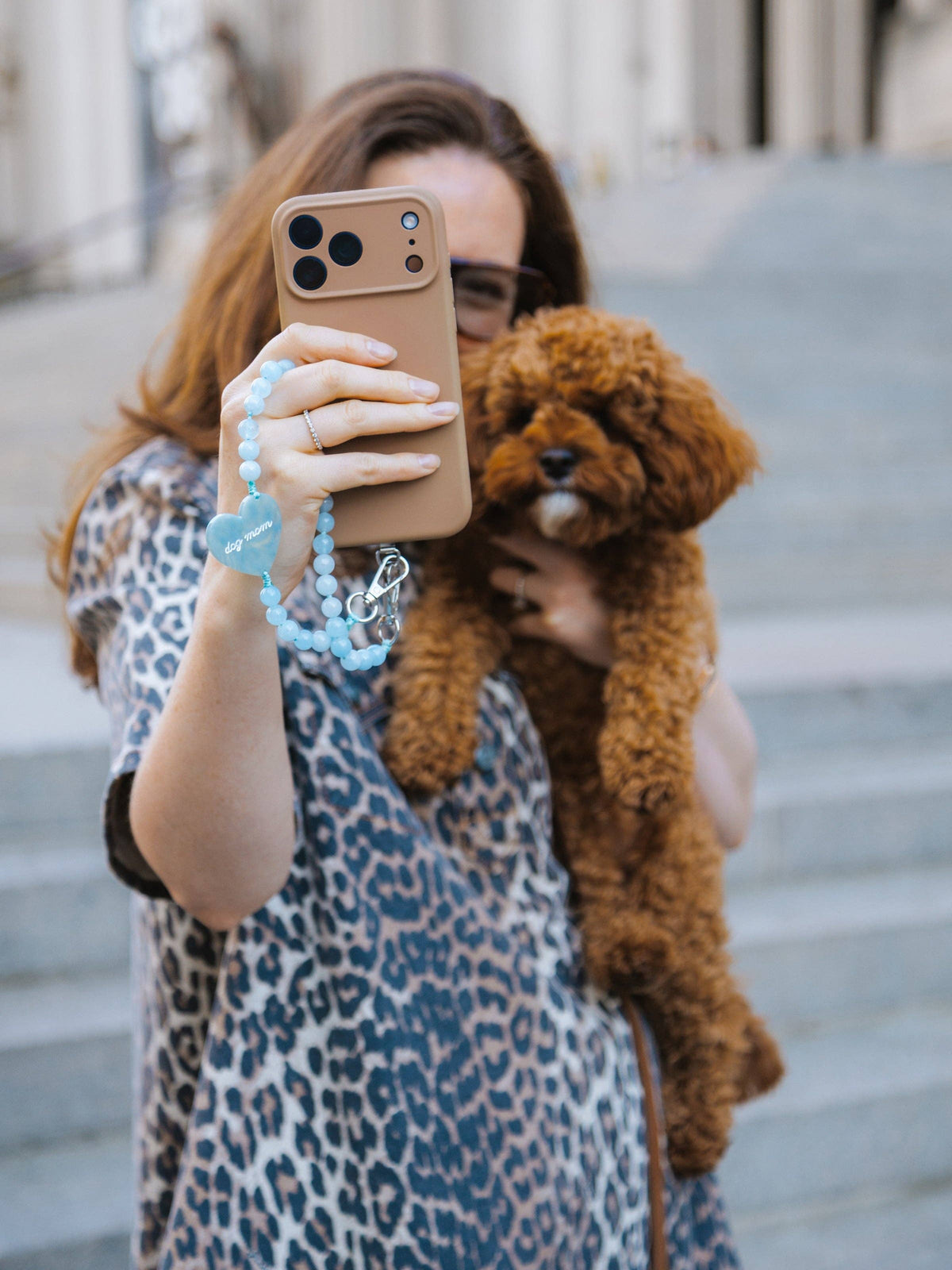 Hand-painted Dog Mom Bracelet Phone Chain