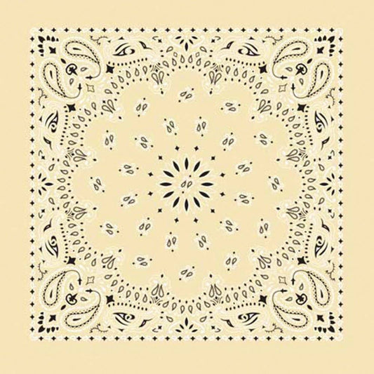 Made in the USA - Beige Paisley Bandana