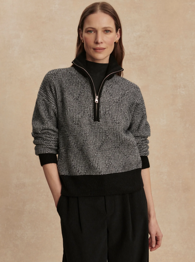 Aldridge Half Zip Knit - Black