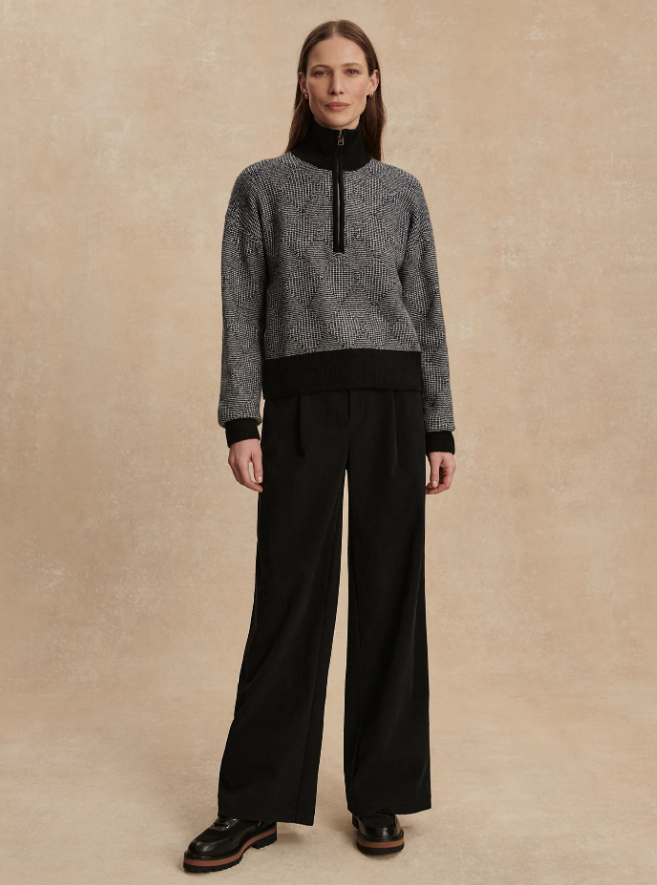 Aldridge Half Zip Knit - Black