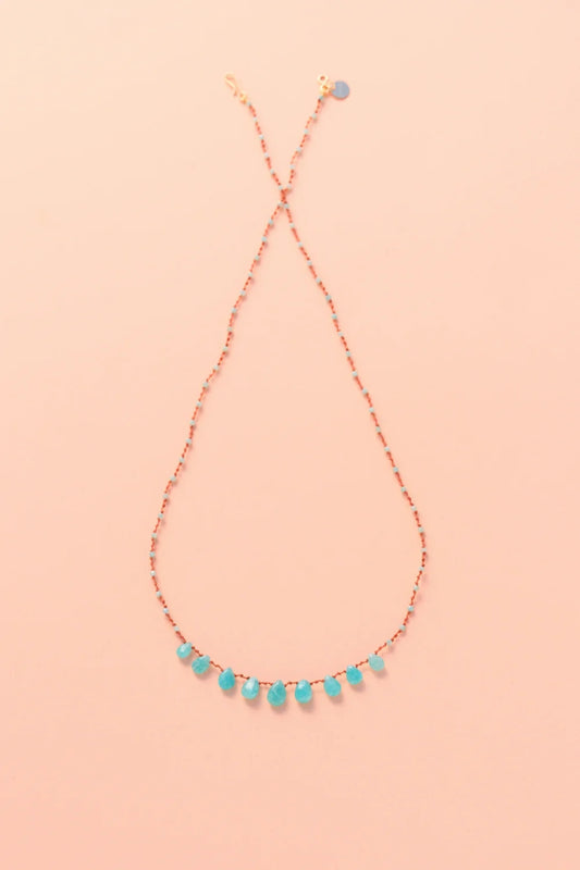 9 Drop Necklace · Amazonite