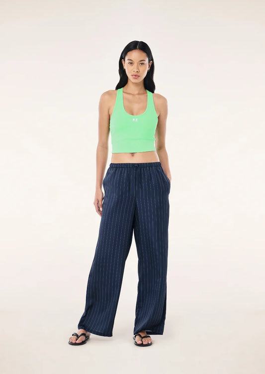 Balance Satin Pants - Dark Navy Pinstripe