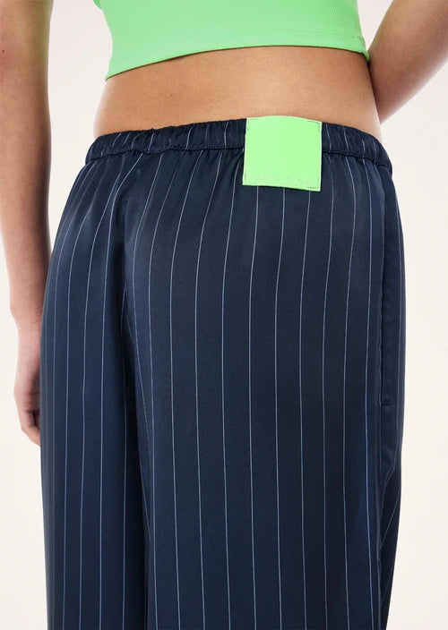 Balance Satin Pants - Dark Navy Pinstripe