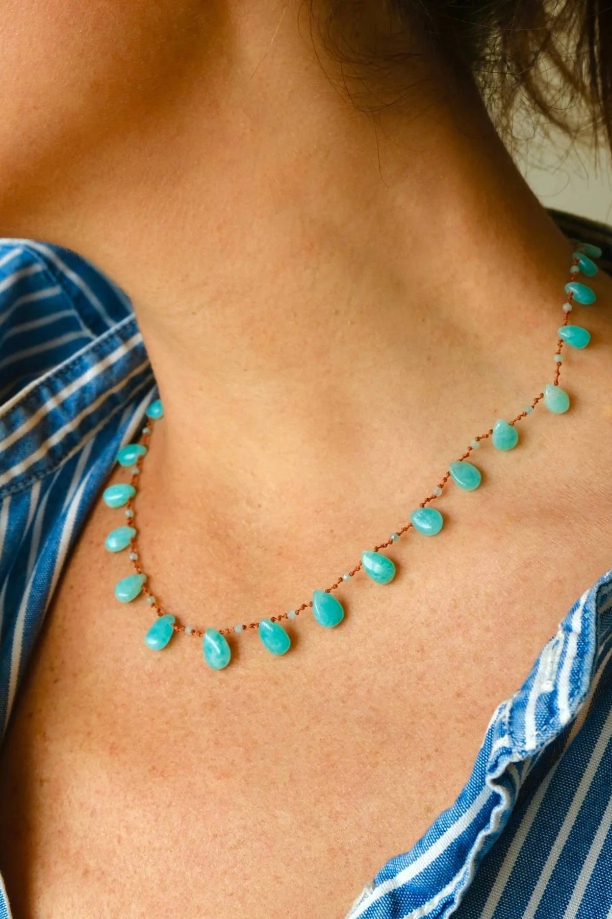 Beetle DB Necklace - Amazonite