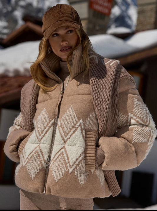 Belinda Knit Puffer - Light Taupe