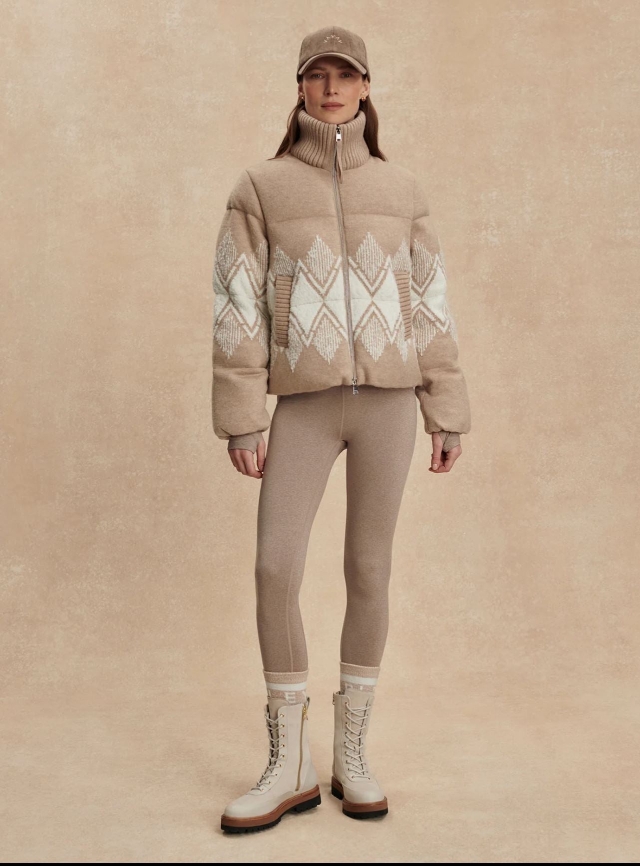 Belinda Knit Puffer - Light Taupe