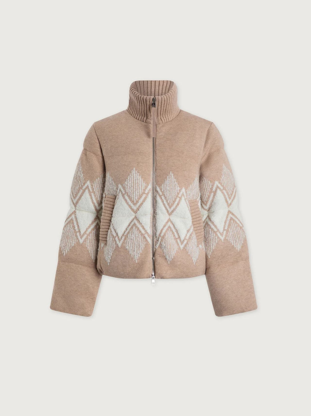 Belinda Knit Puffer - Light Taupe