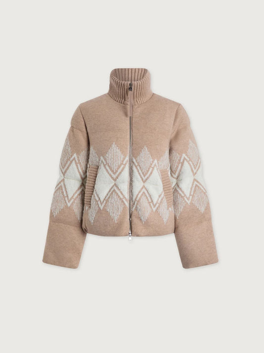 Belinda Knit Puffer - Light Taupe