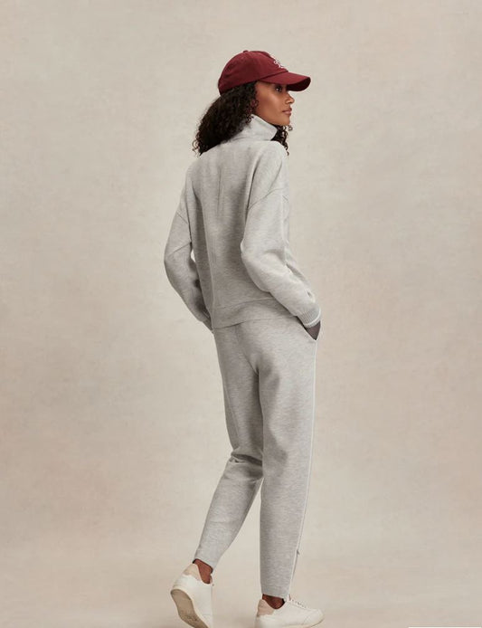 The Slim Pintuck Pant 27.5 - Light Grey Marl