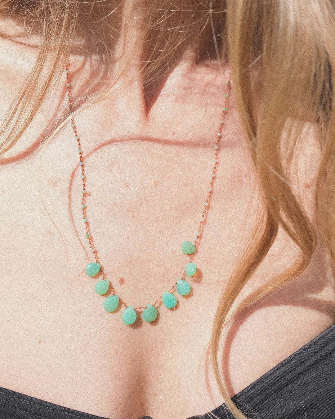 9 Drop Necklace · Chrysoprase