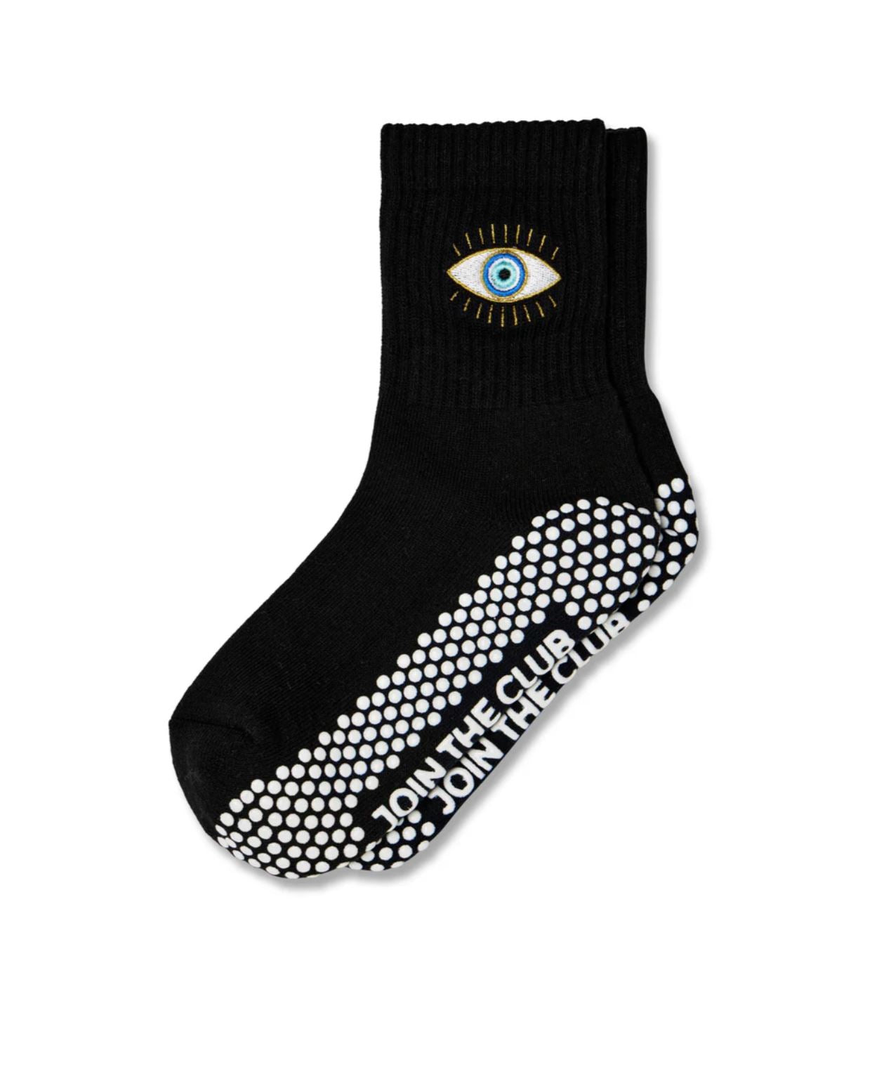 Evil Eye Pilates Grip Sock - Black 