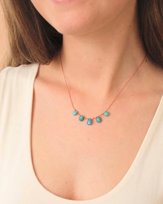 5 Drop Necklace · Turquoise