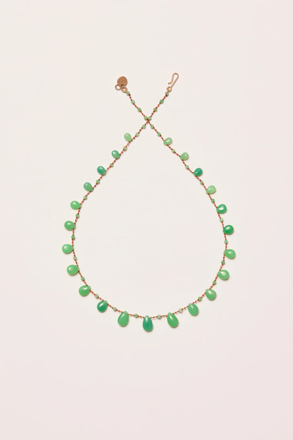 Evergreen Drops and Beads Necklace - Chrysoprase