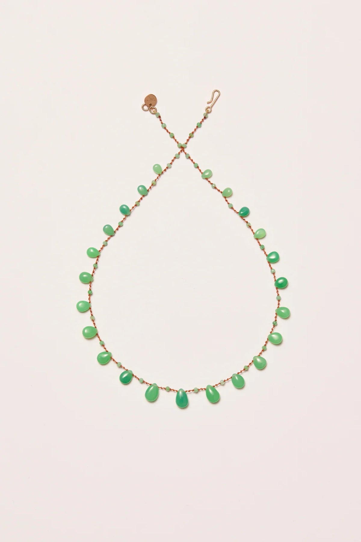 Evergreen Drops and Beads Necklace - Chrysoprase