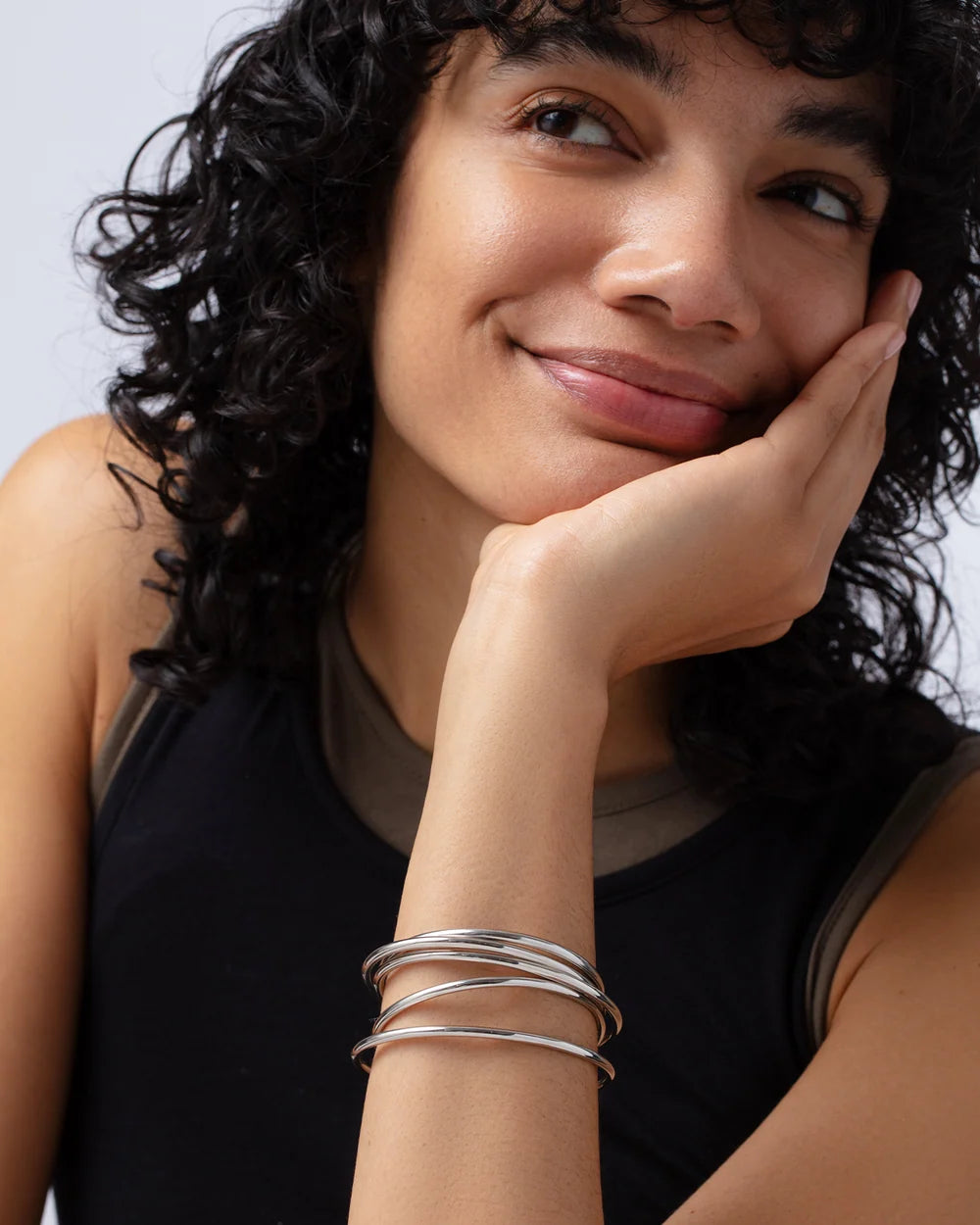 Dane Bangle Set - 5 Pack - Silver