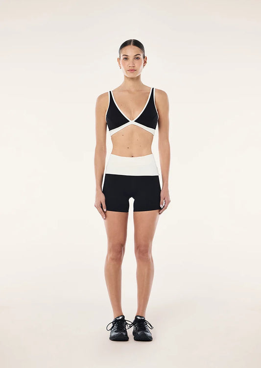 Fold Over 5in Bike Short - Black/Whisper White
