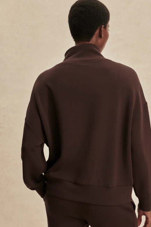 Hawley Half Zip Sweat - Coffee Bean