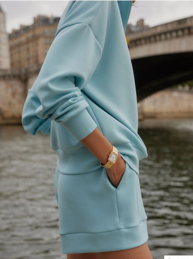 Hawley Half Zip Sweat - Porcelain Blue