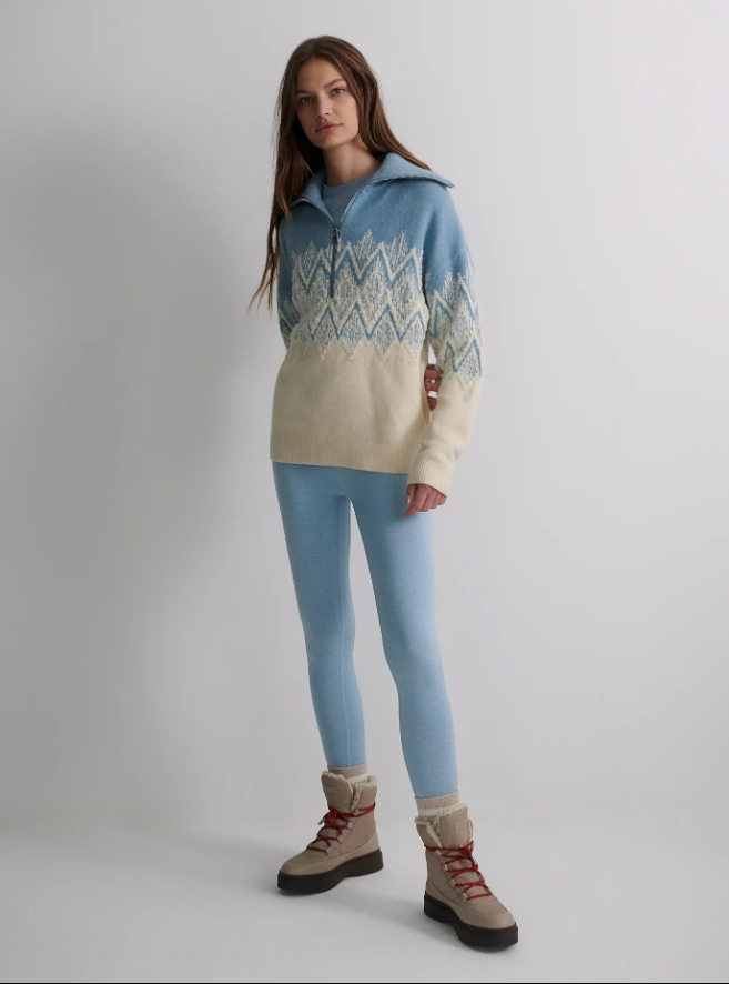 Hedda Fairisle Half Zip - Ashley Blue