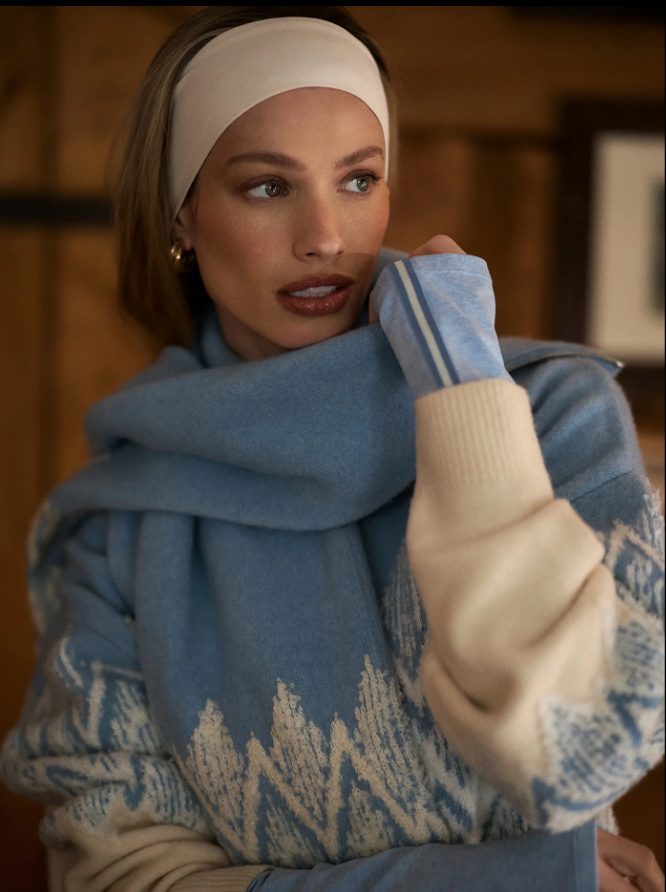 Hedda Fairisle Half Zip - Ashley Blue