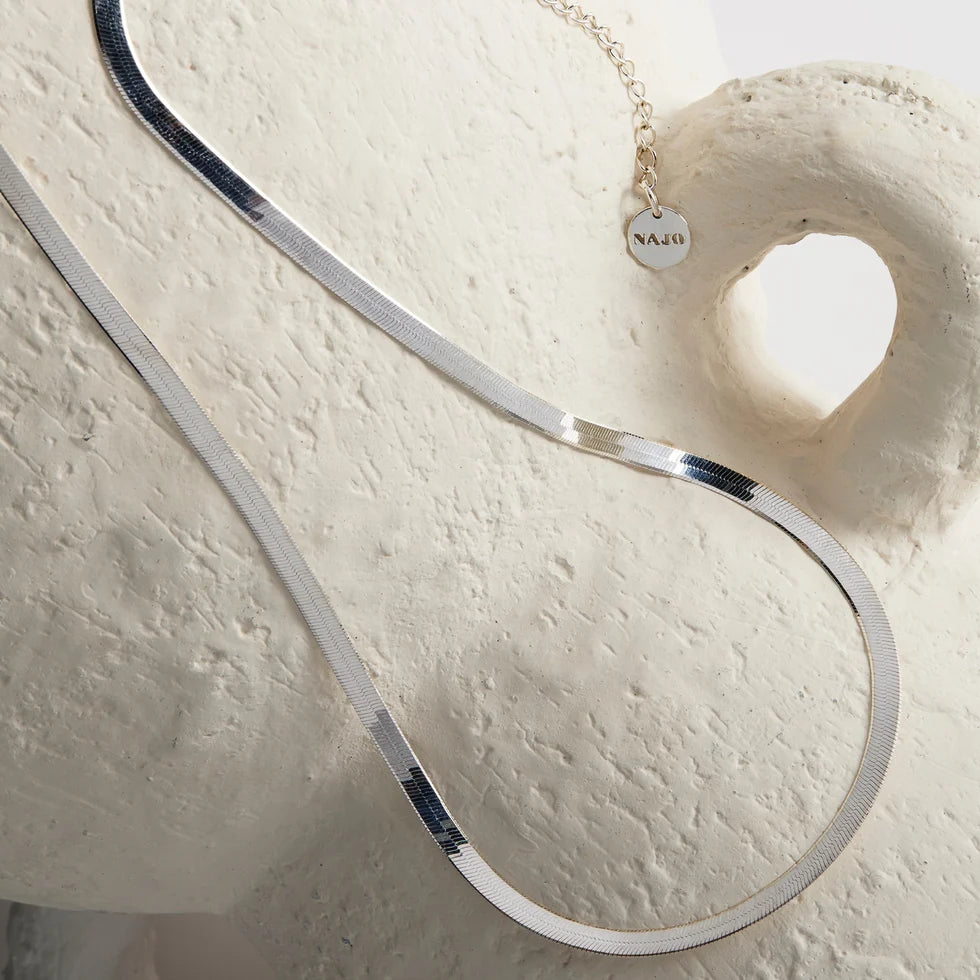 Herringbone Silver Necklace