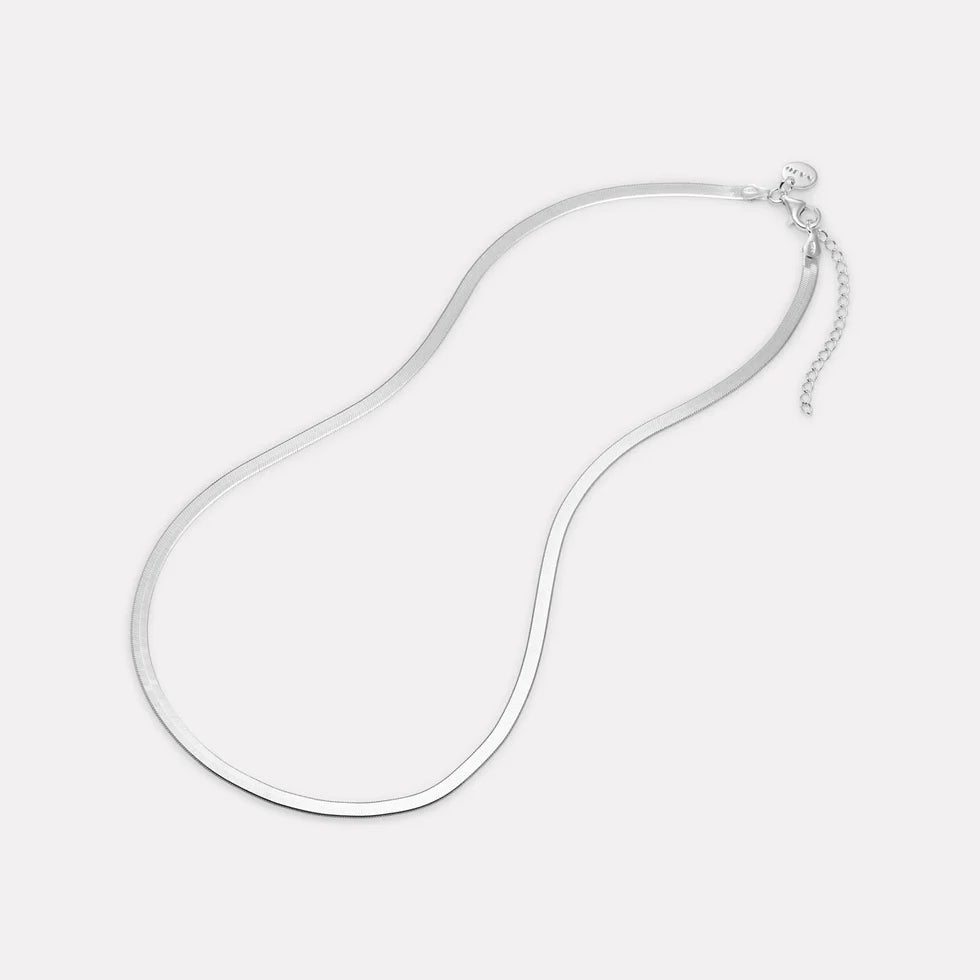 Herringbone Silver Necklace