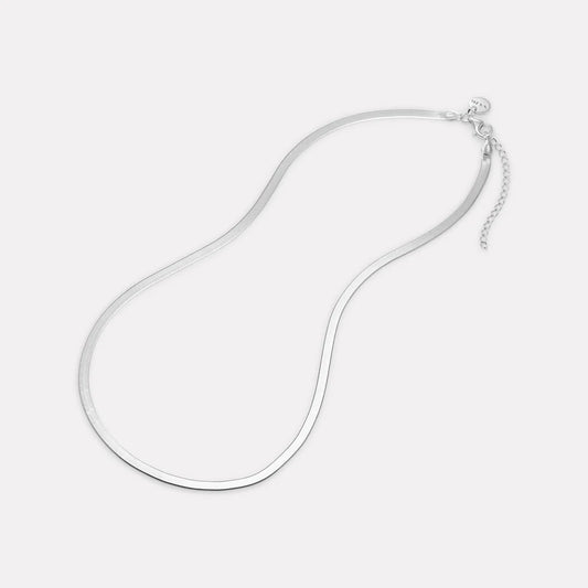 Herringbone Silver Necklace