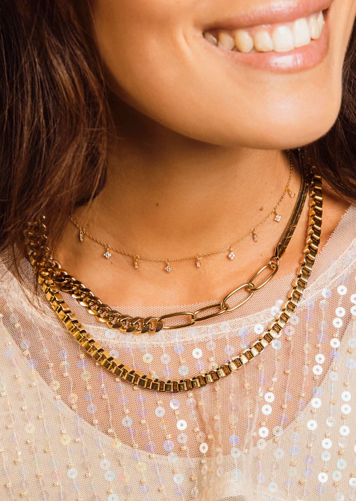 High Line Necklace Gold Plated