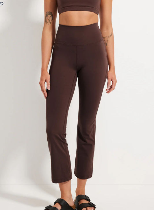 In Motion Cropped Flare Pant - Chocolate