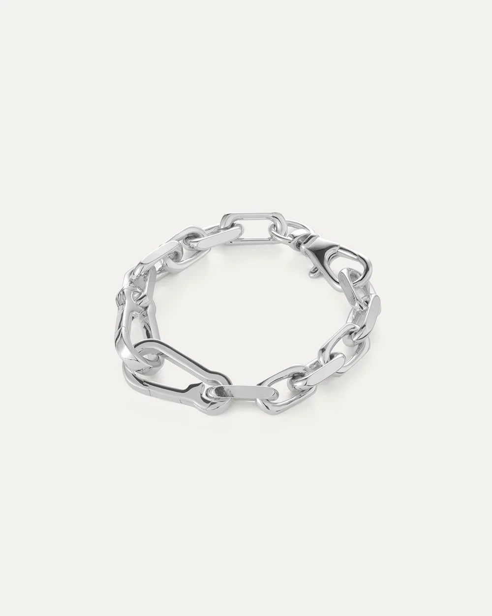 Padlock Heart Chain  Bracelet - Silver