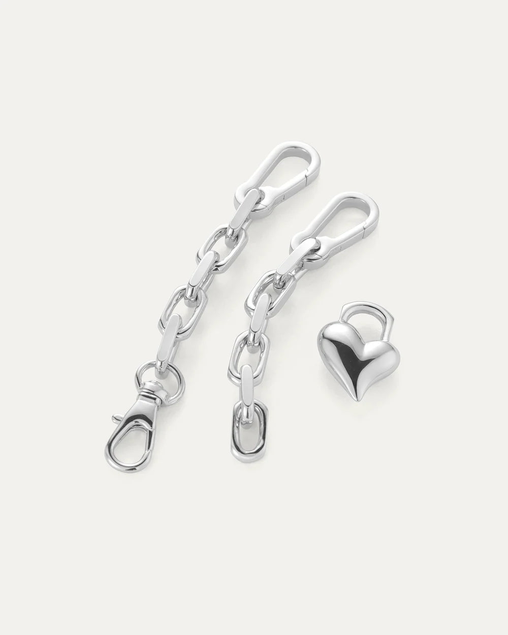 Padlock Heart Chain  Bracelet - Silver
