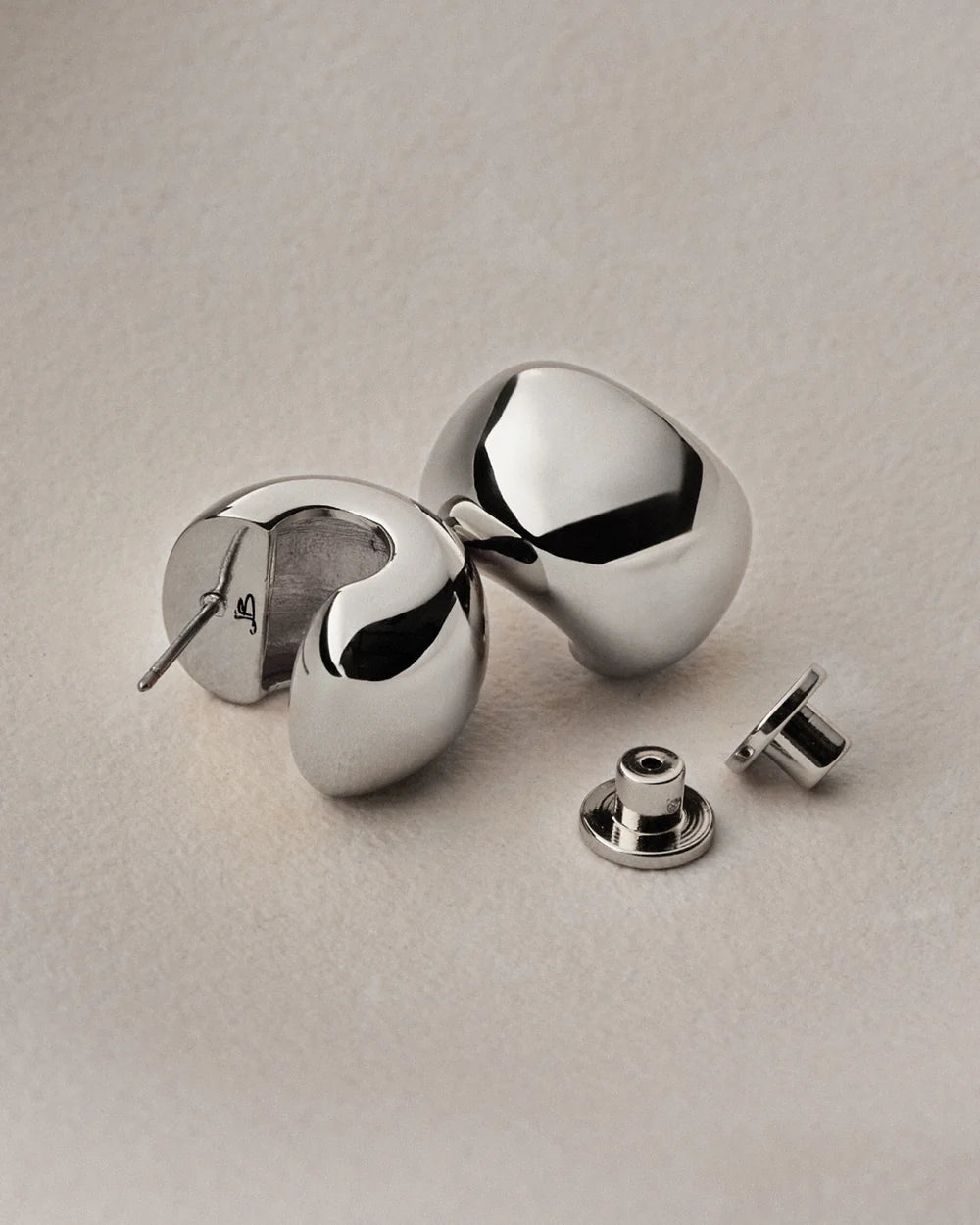 Small Gemma Hoops - Silver