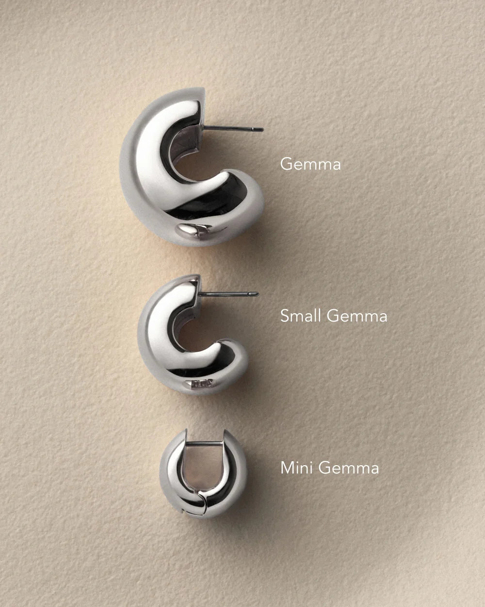 Small Gemma Hoops - Silver