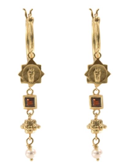 Jeanne Earrings With Garnet 3