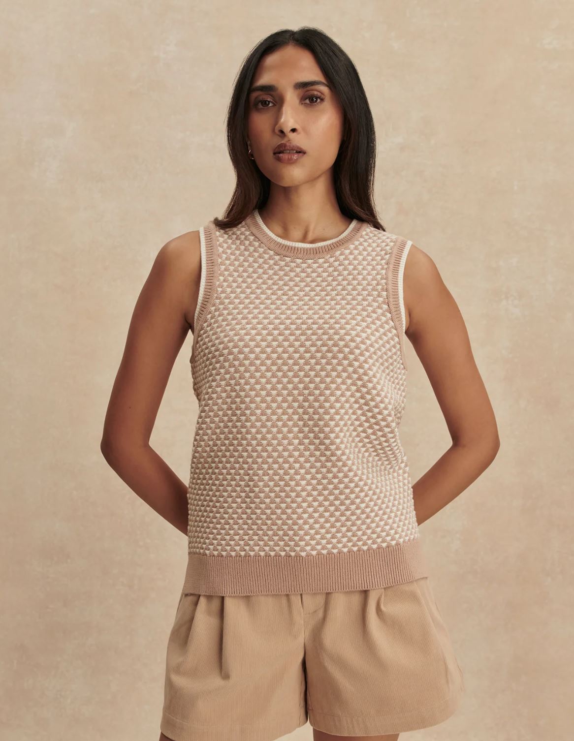 Jenson Stitch Knit Tank - Light Taupe