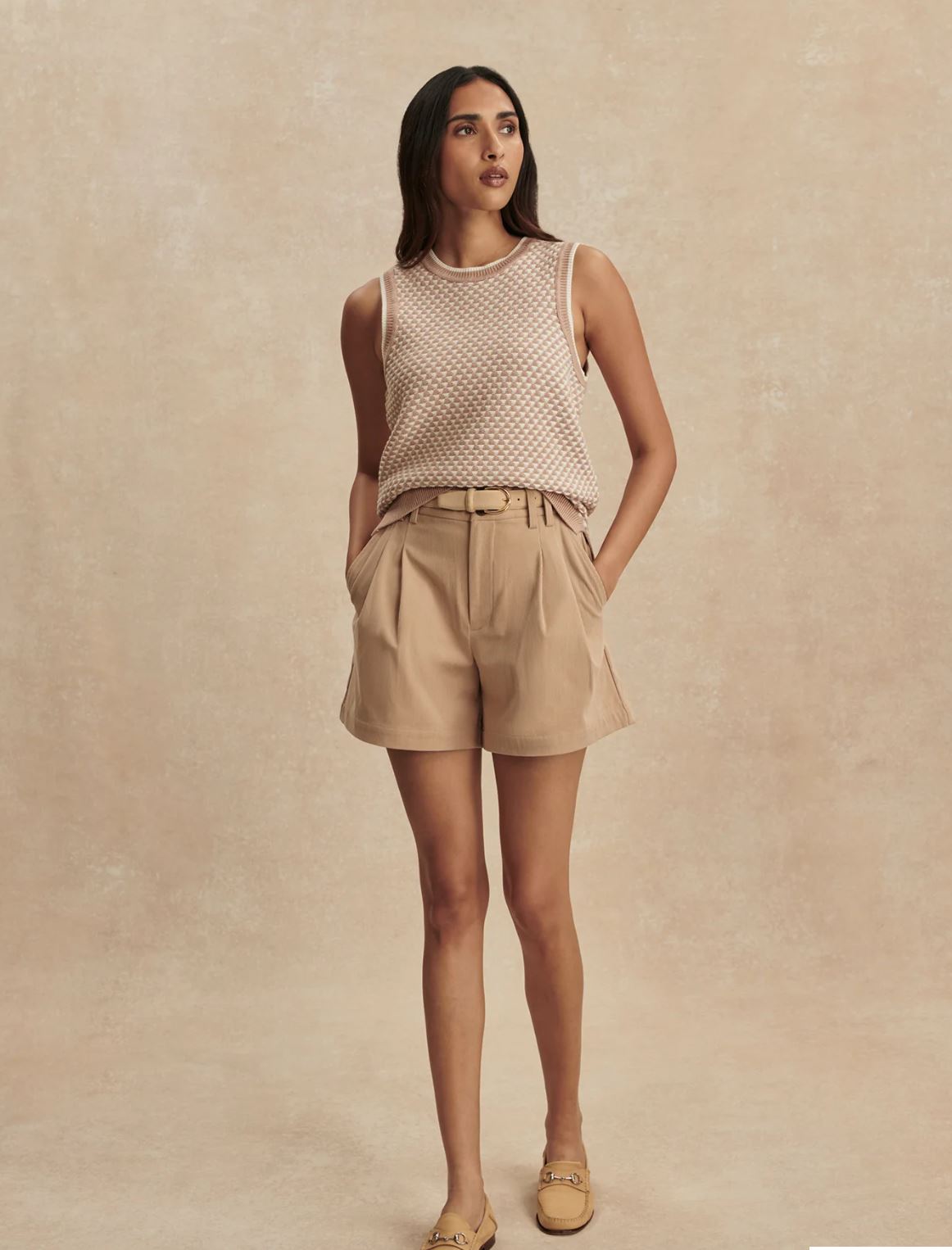 Jenson Stitch Knit Tank - Light Taupe