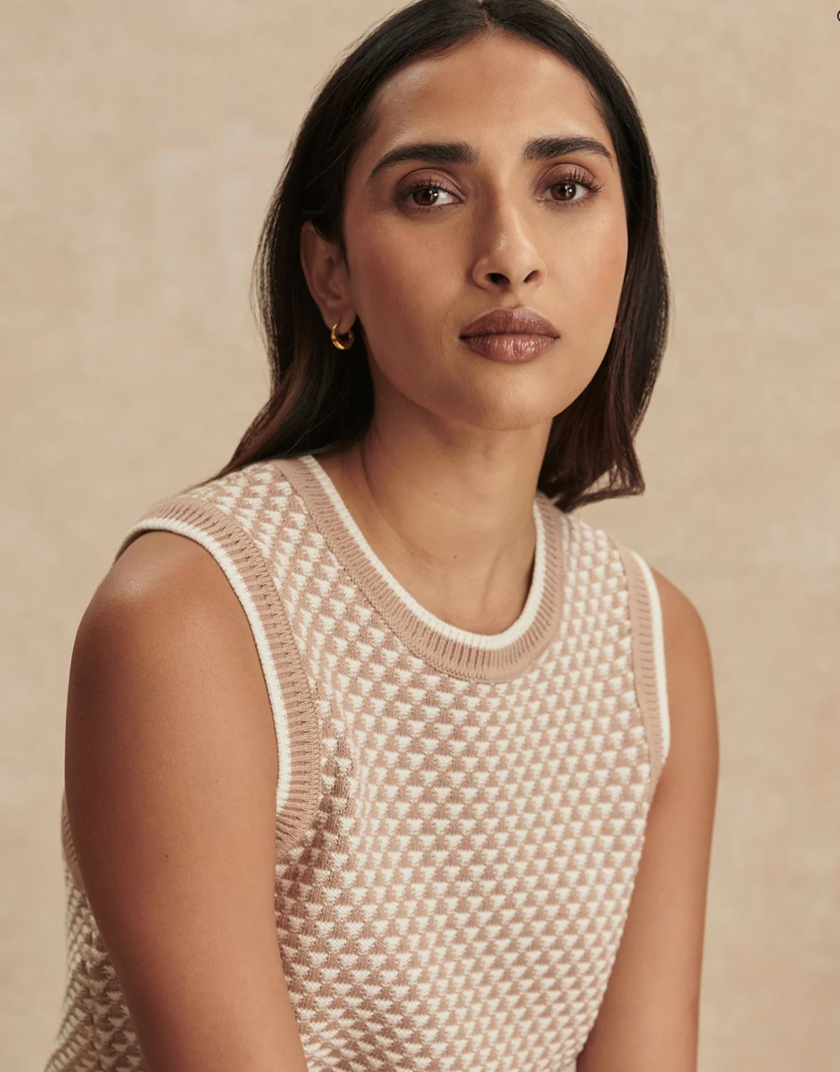 Jenson Stitch Knit Tank - Light Taupe